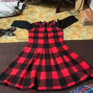 Sequin Hearts Girl's L Black and Red Dress